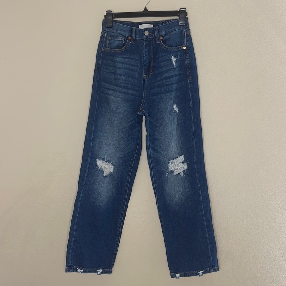 Habitual Denim Super High Waisted Stretch Distressed Rachie Jeans Sz 26